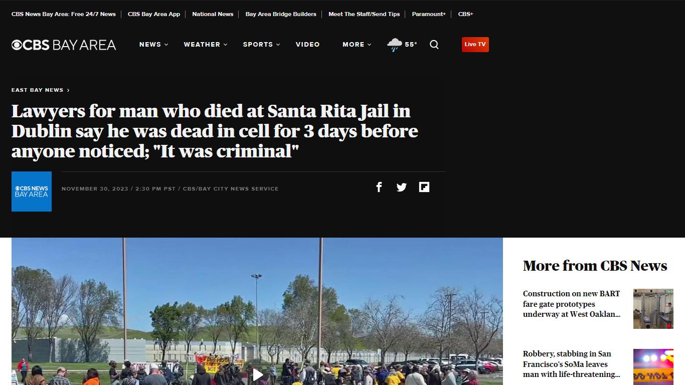 Lawyers for man who died at Santa Rita Jail in Dublin say he was dead ...